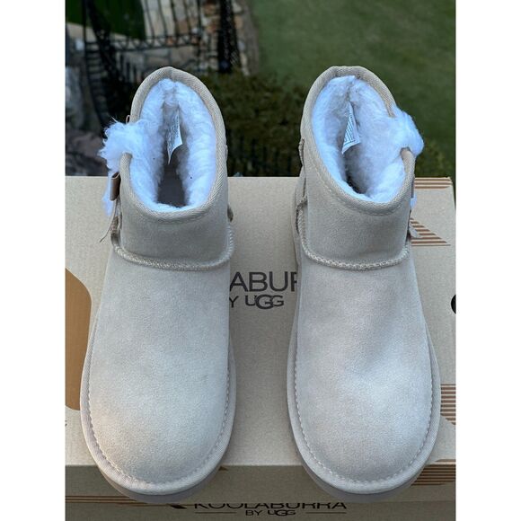 NIB Koolaburra by UGG Womens Shearling Bow Ankle Bootie - Womens 6 | Youth 4.5Y - Picture 3 of 8